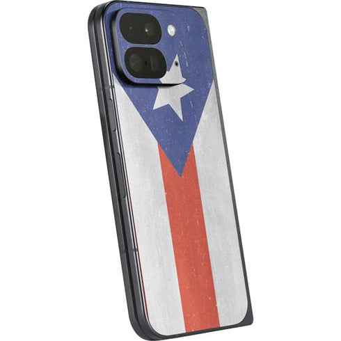 Puerto Rico Flag Distressed Google Pixel 9 Pro Fold Skin